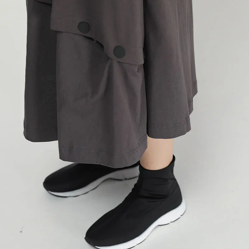 

XITAO Irregular Split Midi Dress Elegant Fashion New 2019 Autumn Pullover Pocket Minority Patchwork Casual Style Dress WQR1935