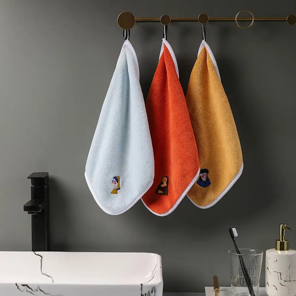 

Hand Towel Multi-use Strong Absorption Corals Fleece Home More Thicker Hanging Towel for Hhome Bar Hotel Drying Handkerchief