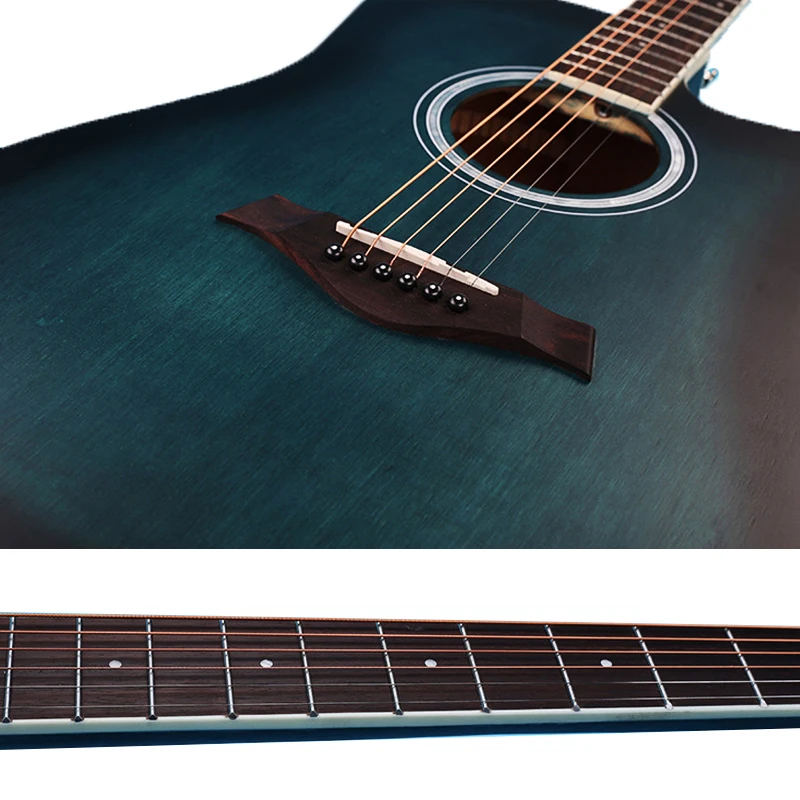 Акустическая гитара 41 дюйм 6 струн тюнер для гитары медиаторы из красного дерева