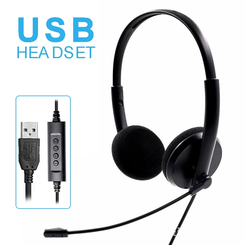 

Проводная гарнитура для колл-центра, USB-наушники с микрофоном, для ПК, ноутбука, офиса, 1 шт.