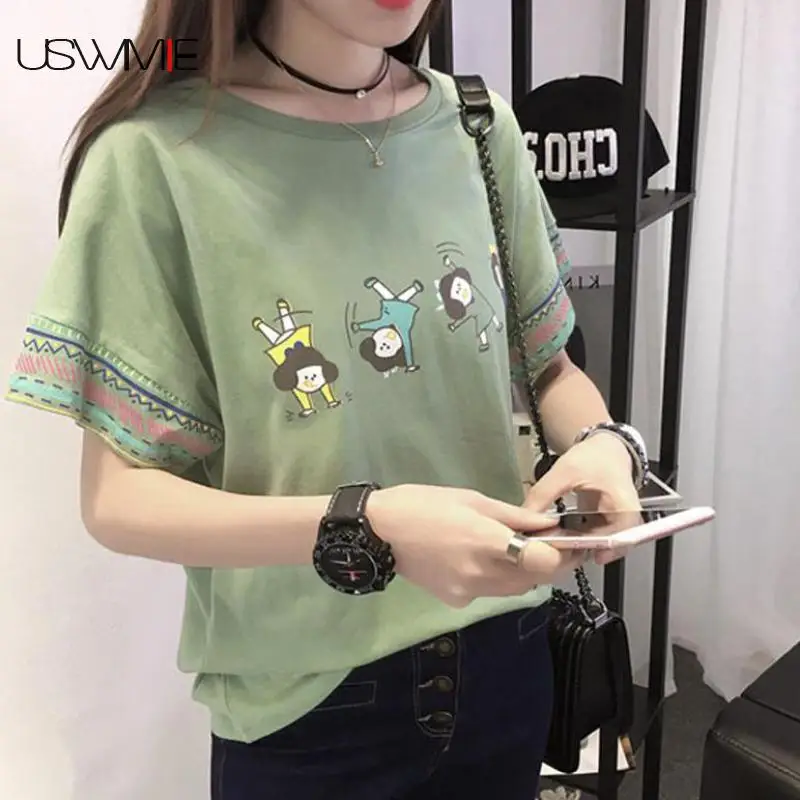 Бесплатная доставка летняя дешевая Повседневная футболка большого размера в