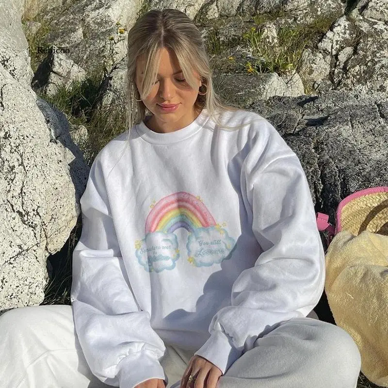 

Новинка Осень 2021, свободная повседневная Однотонная рубашка в европейском и американском стиле с длинным рукавом, пуловер с круглым вырезо...