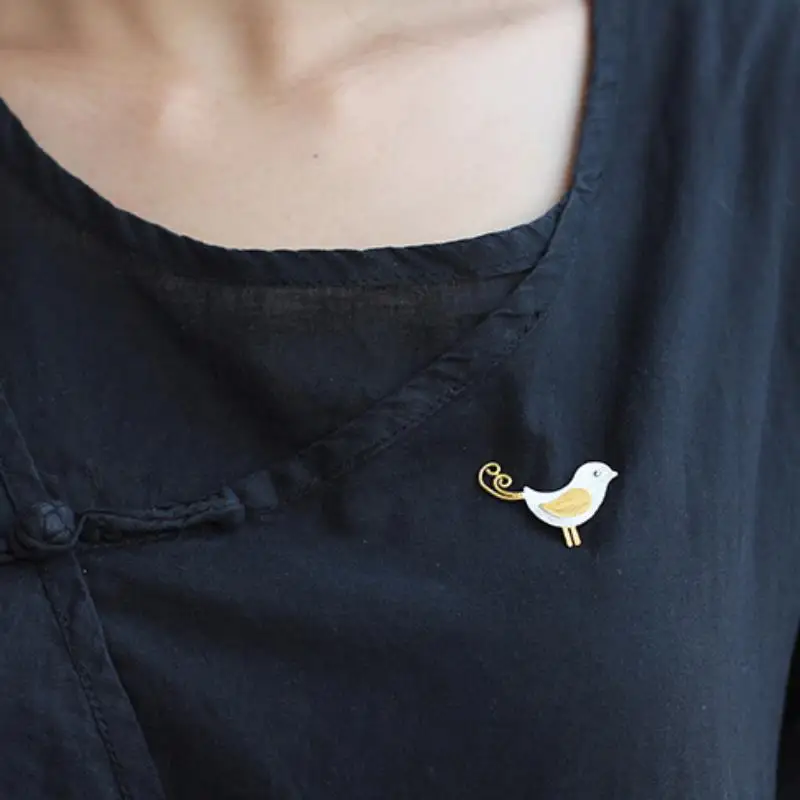 INATURE 925 пробы Серебряная забавная птица брошь булавки для женщин животное