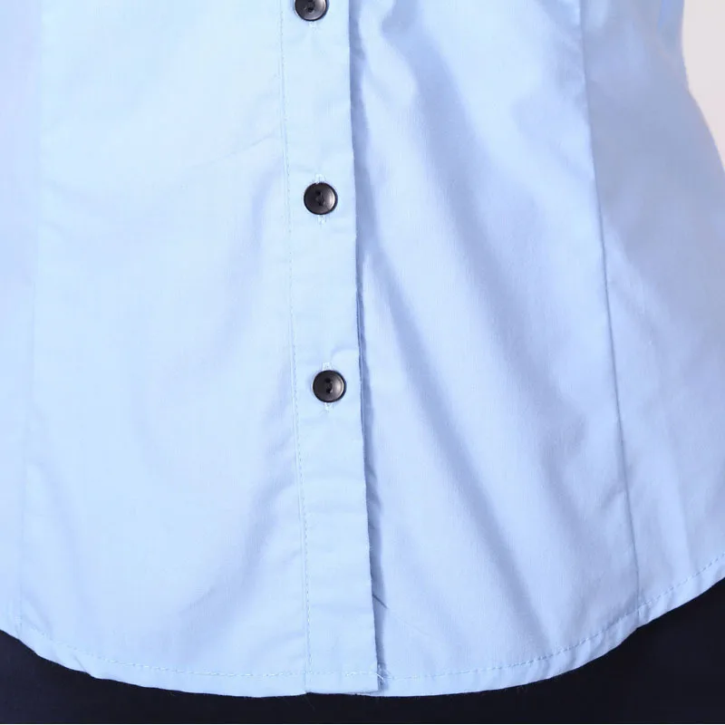 

Fashion Summer Women Short Sleeve Shirt Slim Female Blouses Solid Elegant Ladies Office Top Plus Size Clothing Blusas