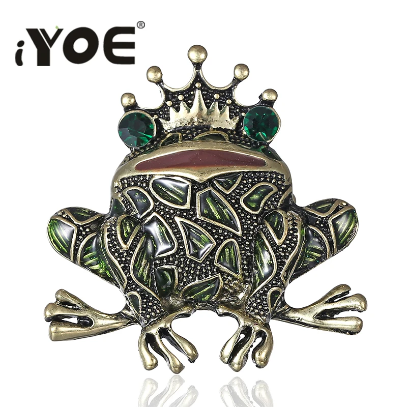 IYOE мультфильм корона принц Броши лягушка для женщин леди свадебное платье Винтаж