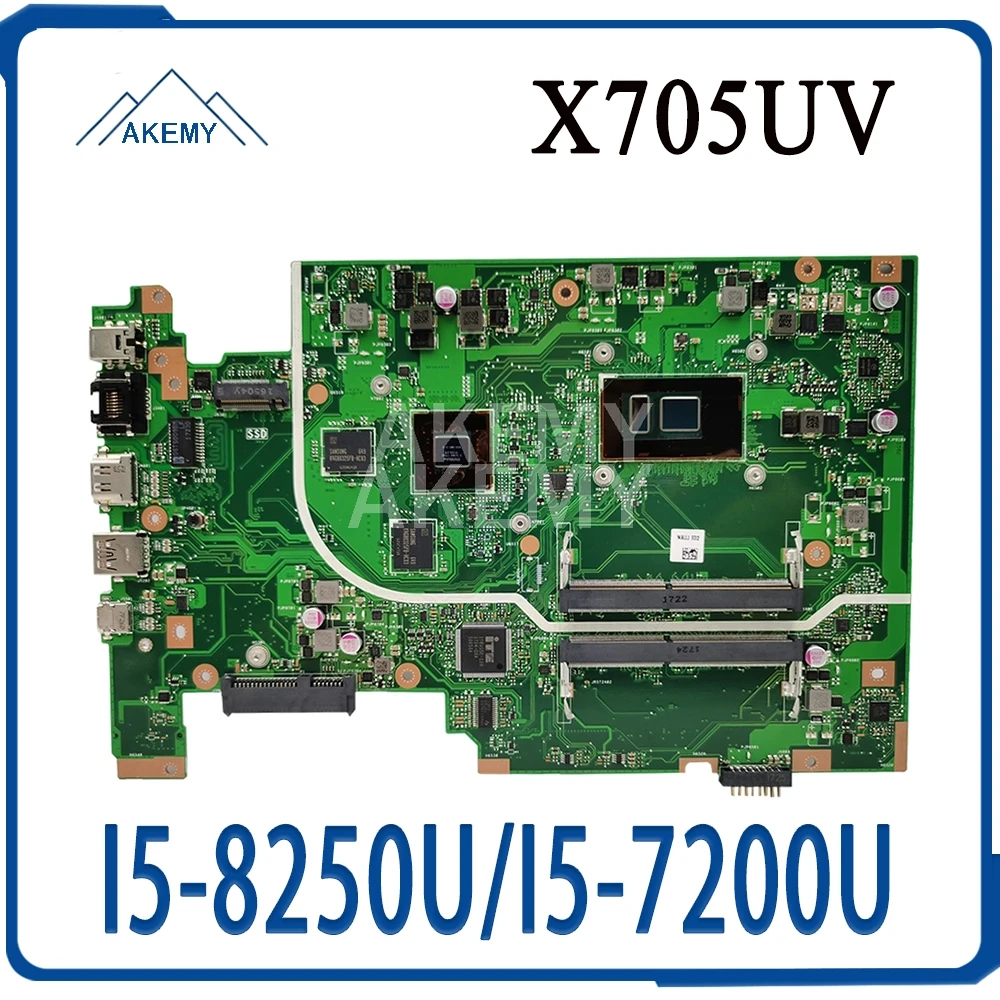 

Akemy Mainboard For Asus Vivobook 17 X705UDR X705UQ X705UV X705UB X705UD X705U N705U Laptop motherboard I5-8250U/I5-7200U