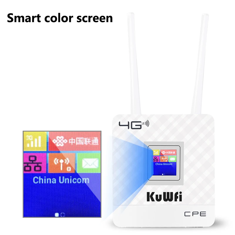 4g wifi роутер KuWFi Wi Fi с разъемом для сим карта карты и портом RJ45 Мбит/с две внешние