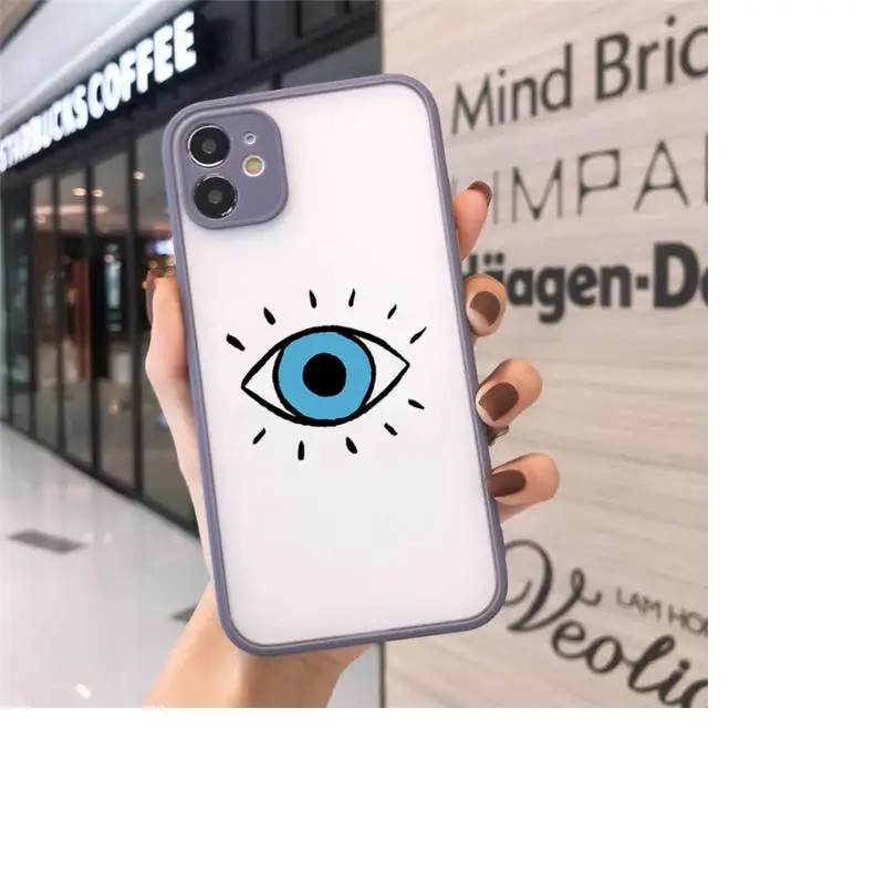 

Evil eye lucky blue eyes luxury Phone Case shell matte transparent For iphone 7 8 11 12 plus mini x xs xr pro max cover