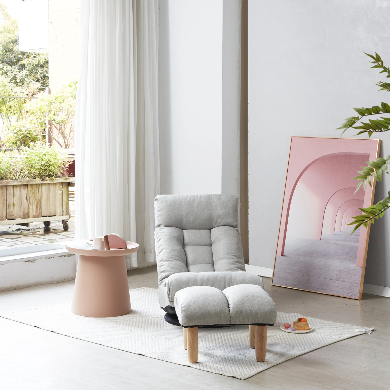 

Single Sofa Reclining Chair Japanese Chair Lazy Sofa Tatami Balcony Reclining Chair Leisure Sofa Adjustable Chair