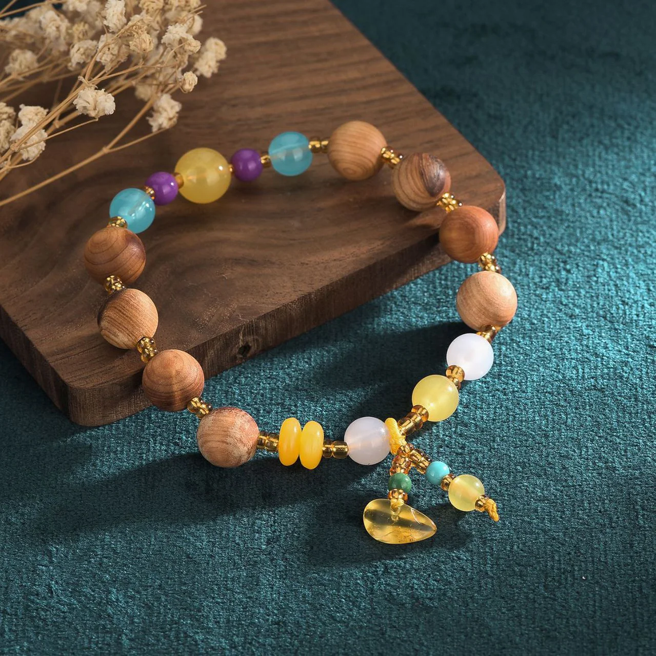 

Collection Hobby Buddha Beads Bracelets Hand-Woven Natural White Jade Bodhi Wooden Bracelet Women Girl Jewelry