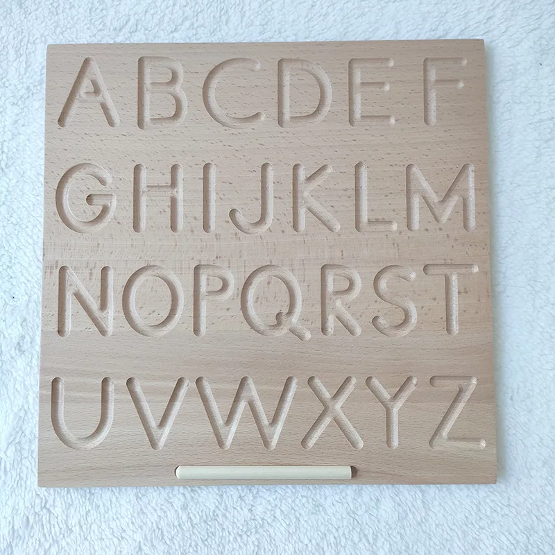 

Montessori math match game Toys uppercase&lowercase Alphabet Letter 0-9 number tracing Board Cognition Writing Practice Preshool