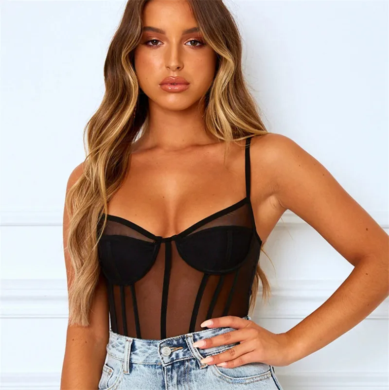 

Women Mesh Lace Romper Leotard top Summer Sling Backless Push-up Patchwork Bodysuit Jumpsuit V Neck Backless Club Clothes Outfit