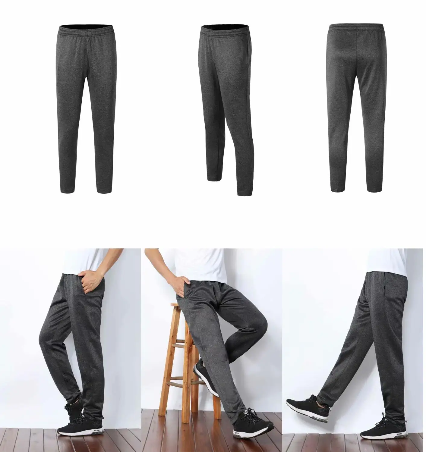 

Темно-серая спортивная одежда, лучшее качество, вязаные длинные брюки из полиэстера и спандекса, горячая Распродажа, спортивные тренировоч...