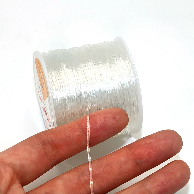 1 рулон 100 м прозрачный эластичный шнур с кристаллами веревка для бисероплетения