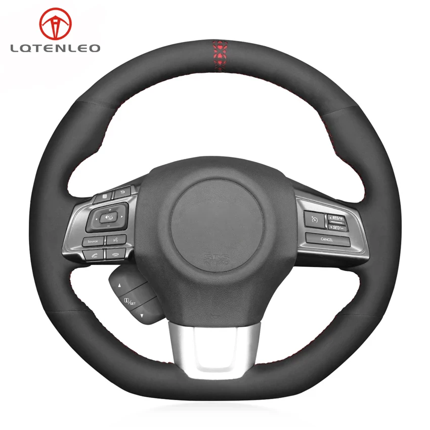 

LQTENLEO Black Suede Hand-stitched Car Steering Wheel Cover For Subaru WRX (STI) 2015 2016 2017 2018 2019 2020 Levorg 2015-2019