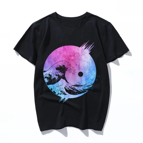 

amazing waves tops tee shirts male t shirt 2019 ulzzang streetwear t-shirt female japanese kawaii tshirt women femme harajuku