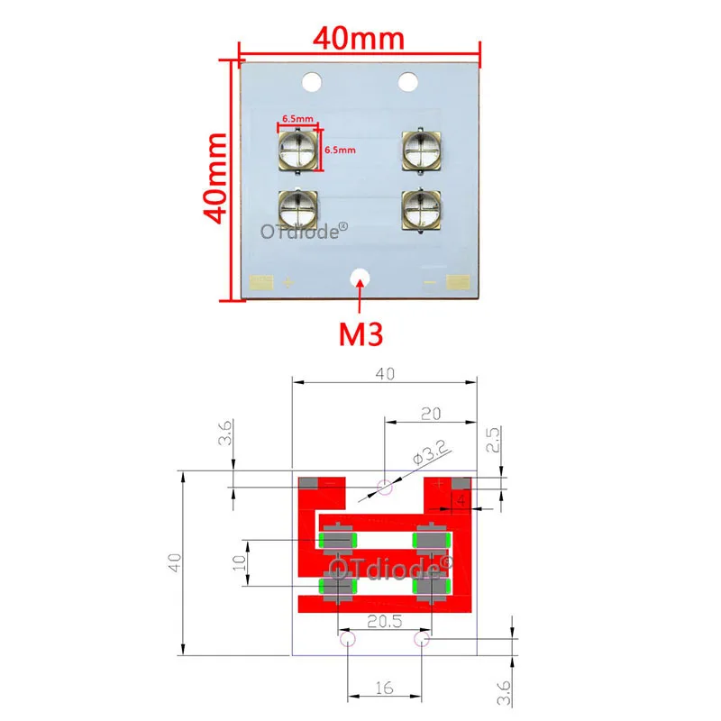LG UV Purple LED Ultraviolet Bulbs Lamp Chips 40W80W 6565 365nm 395nm 405nm COB Module 40*40 Copper Board for 3D Printer DIY