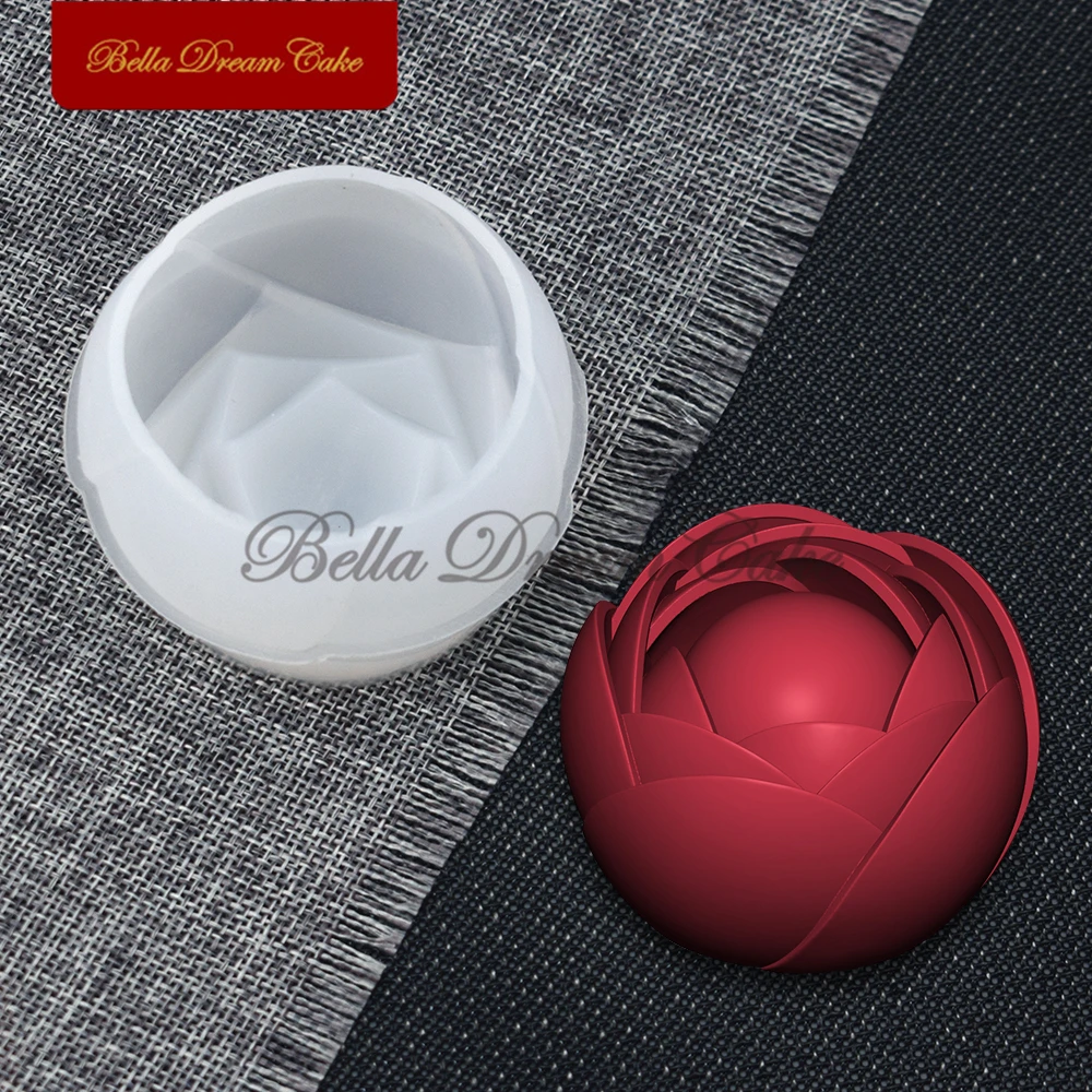 3D Mini силиконовая форма в виде цветка розы для Дня Святого Валентина глиняные