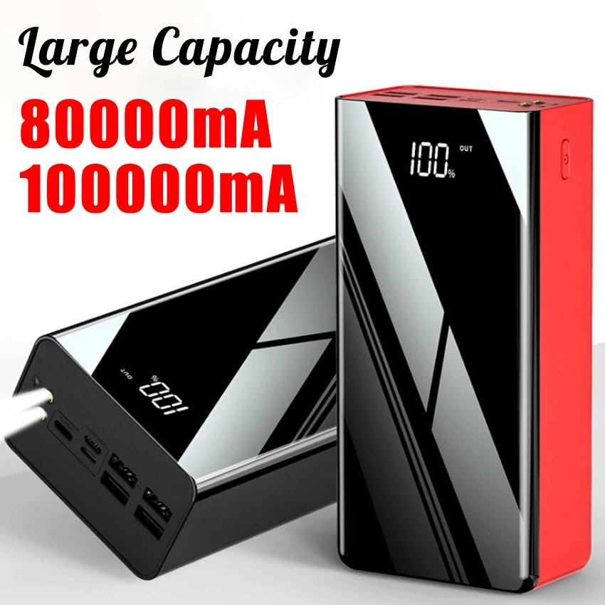 

Внешний аккумулятор большой емкости на 80000 мА · ч с ЖК-дисплеем