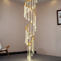 modern ceiling chandelier for living room led large staircase crystal long water drop kitchen island restaurant hanging lamp