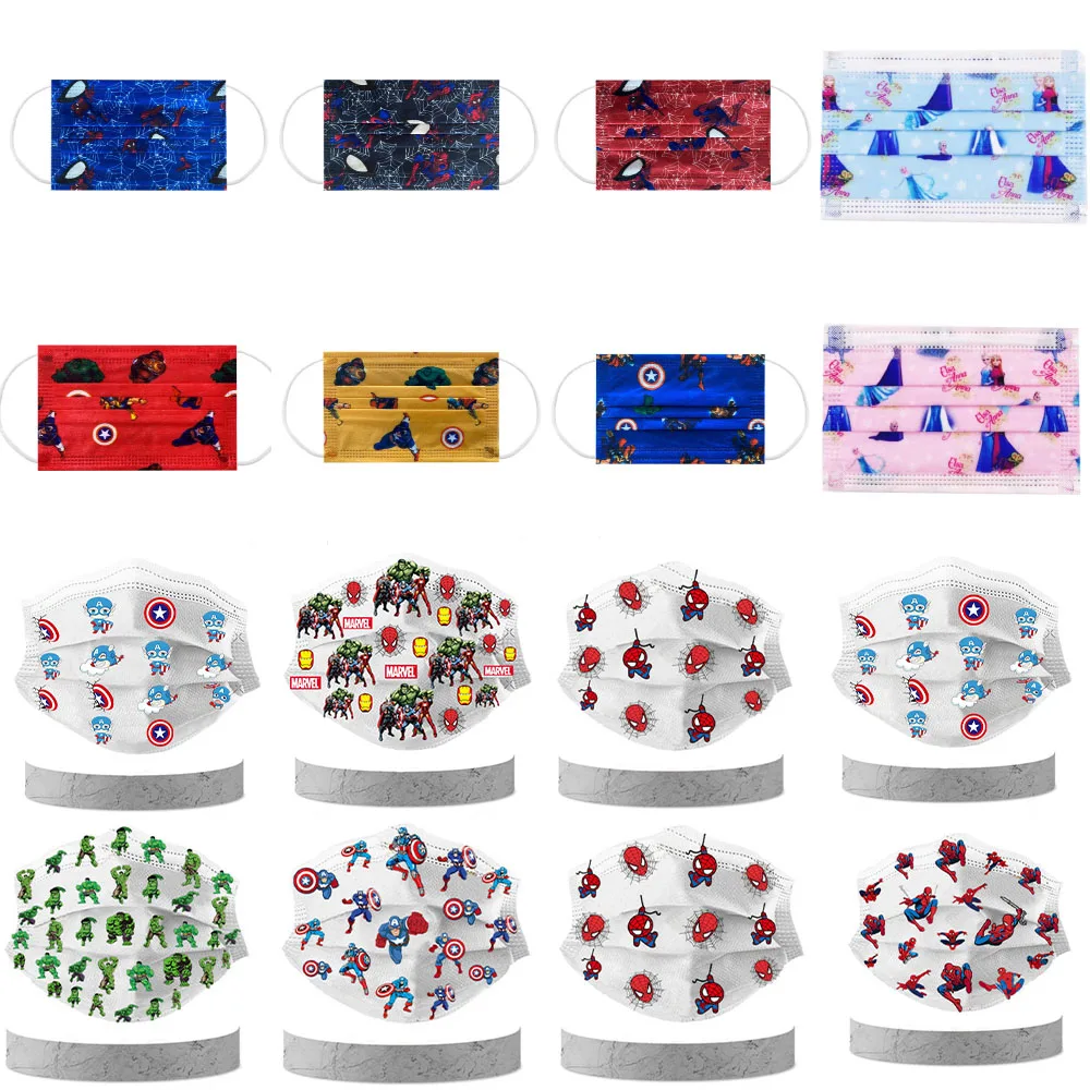 10/30/50 шт. детские одноразовые маски с героями мультфильмов|Женские маски| |