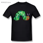 Повседневная Мужскаяженская футболка с изображением голодной гусеницы