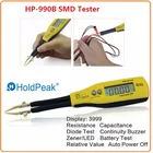 HoldPeak HP-990B SMD тестер е-байка 36В DC Напряжение Батарея измерения поворотных Пинцет светодиодный Диод мультиметр резистор конденсатор с алюминиевой крышкой, тестер