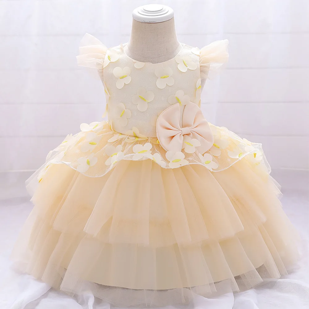 

Кружевное платье с цветочной аппликацией для девушек, платье с открытой спиной и бантом на поясе для выпускного вечера, милое платье