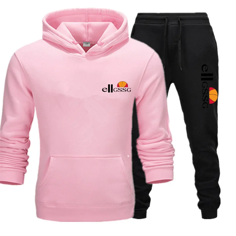 

Couple hoodie version slim simple style two-piece sports suit leisure student youth jogging sports suit