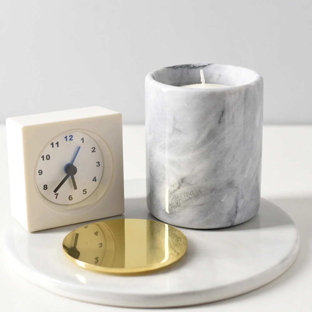 Натуральный Мрамор держатель для карандашей диспенсер кистей чашка кувшин в