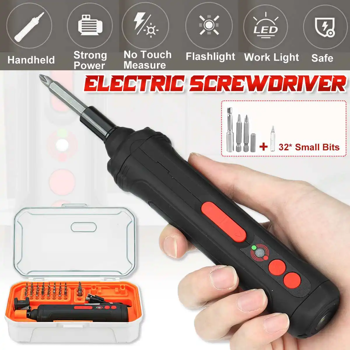 

Electric Screwdriver With 36 Bits Set 1500mah Li-ion Battery Rechargeable Automatic Screwdriver Hand Drill With Current Tester