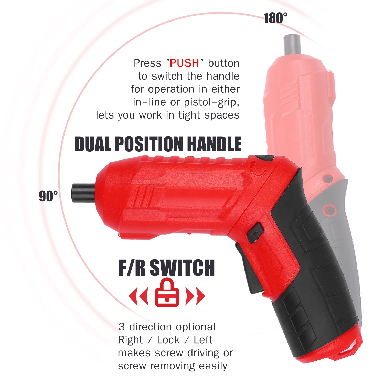 

Аккумуляторная отвертка, 47 шт., 3,6 нм, 1800 в, светодиодный мАч