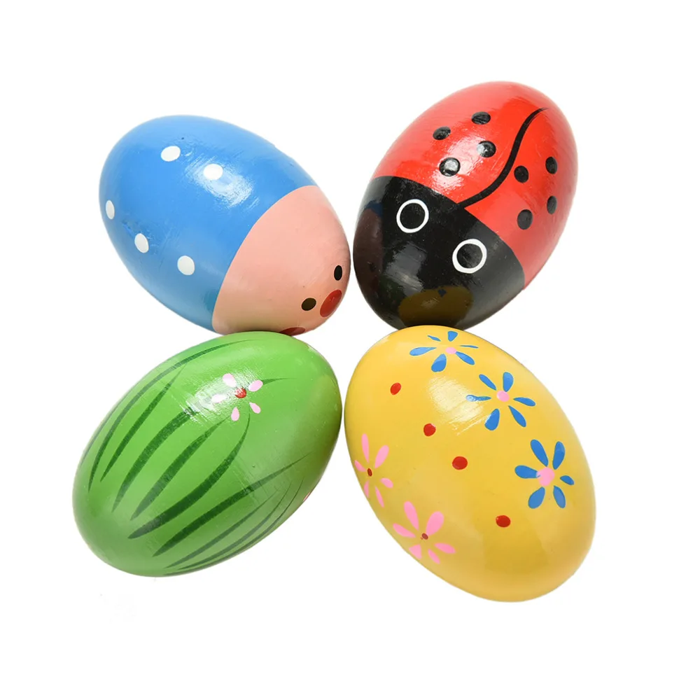 

Wooden Sand Eggs Egg Instruments Percussion Musical Toys for Kids Babies Children Colors Random