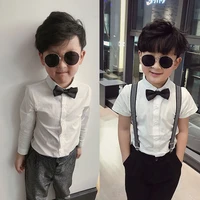 white spring summer boys blouses shirts kids children clothing top overcoat formal sport beach cotton long sleeve high quality