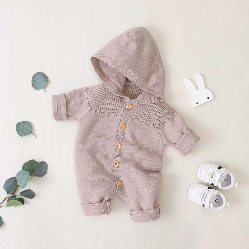 2020 Комбинезоны для маленьких девочек и мальчиков Осенняя одежда Вязаный джемпер