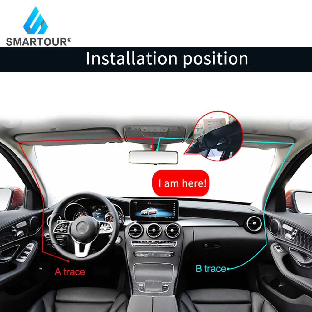 

Smartour Hidden Wifi 1080P Dash Cam Car Dvr Car Camera 24 Hour Recorder Rear Camera For Toyota Camry 2018