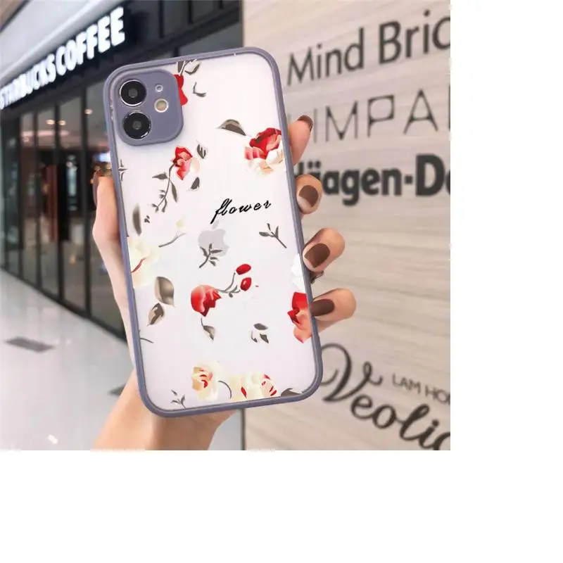 

Summer Beautiful Flowers retro art Phone Case matte transparent For iphone 7 8 11 12 plus mini x xs xr pro max cover