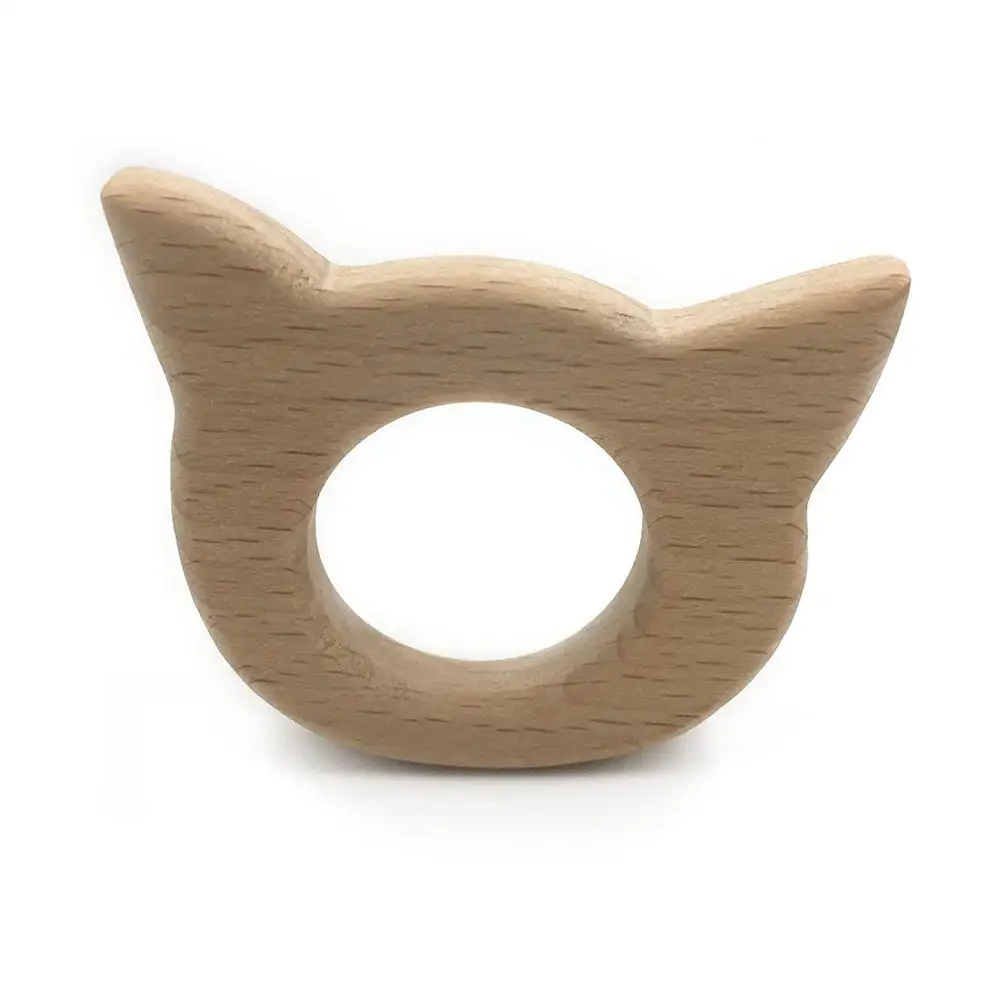 C046 Beech Wood Прорезыватель Мультяшные деревянные животные Детский Прорезыватель игрушка безопасный новорожденный дети Прорезыватель игрушки Жевательная из силикона бусы Товары для малышей - Цвет: C046