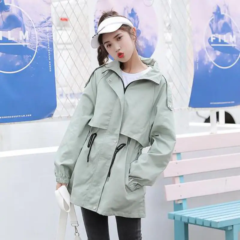 Новинка 2019 весна осень модные женские ветровки с длинным рукавом Свободные