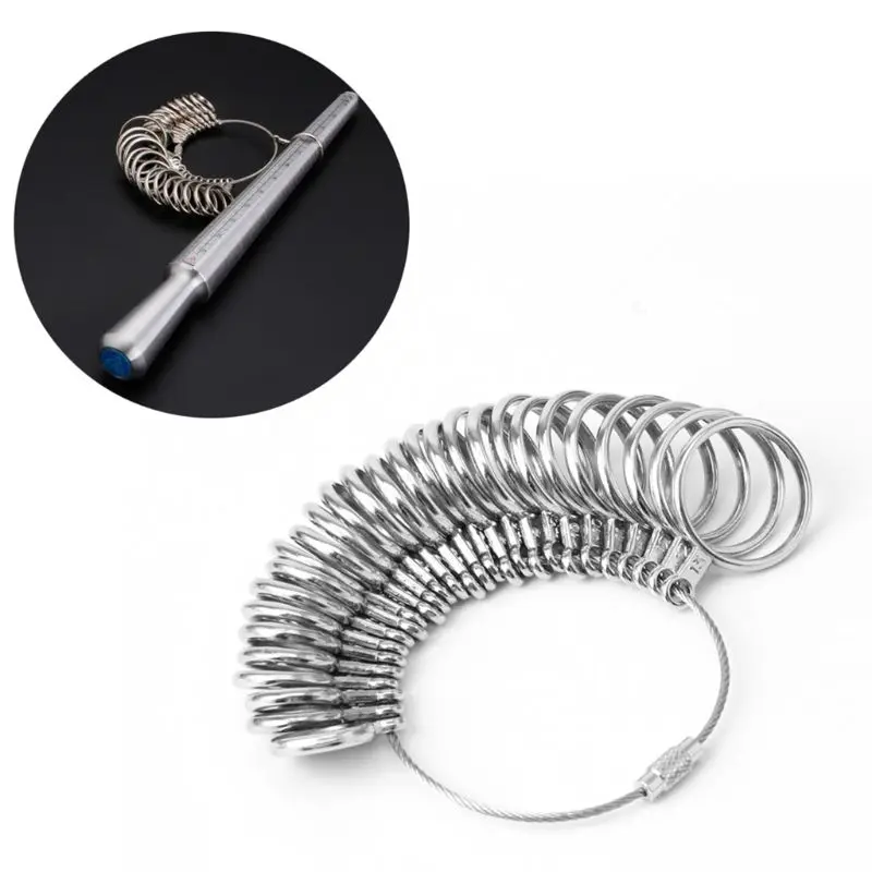 

EU/JP/KR/UK Useful Standard Jewelry Measuring Tool Rings Size Metal Finger Ring Sizer Measure Gauge