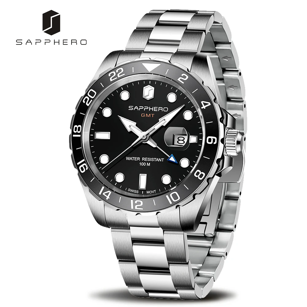 

Часы мужские кварцевые из нержавеющей стали, водостойкие до 100 м