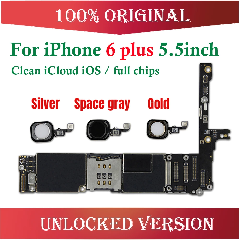 Оригинальная разблокированная материнская плата для iphone 6 plus без/с сенсорным ID для iphone 6 5,5 дюймов материнская плата с IOS полная функция