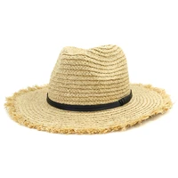 sun beach hat women summer raffia straw panama wide brim holiday outdoor cap accessory for lady girls