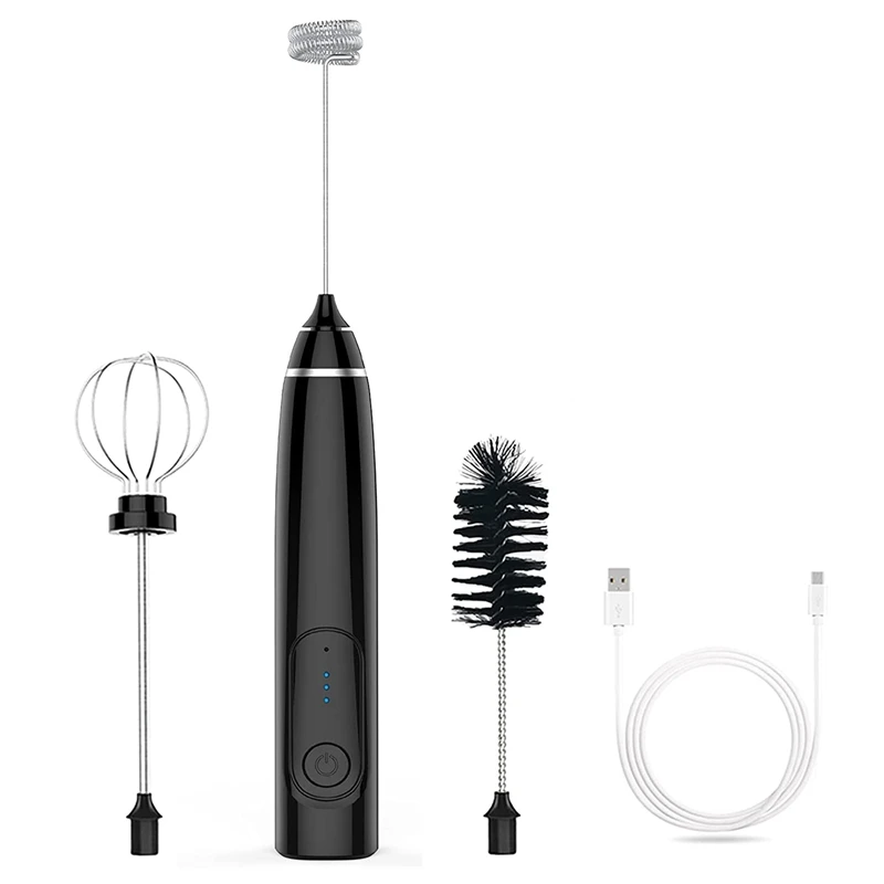 

Вспениватель молока ручной Электрический венчик портативный Перезаряжаемый 3 скорости вспениватель кофе для капучино латте горячий шокол...