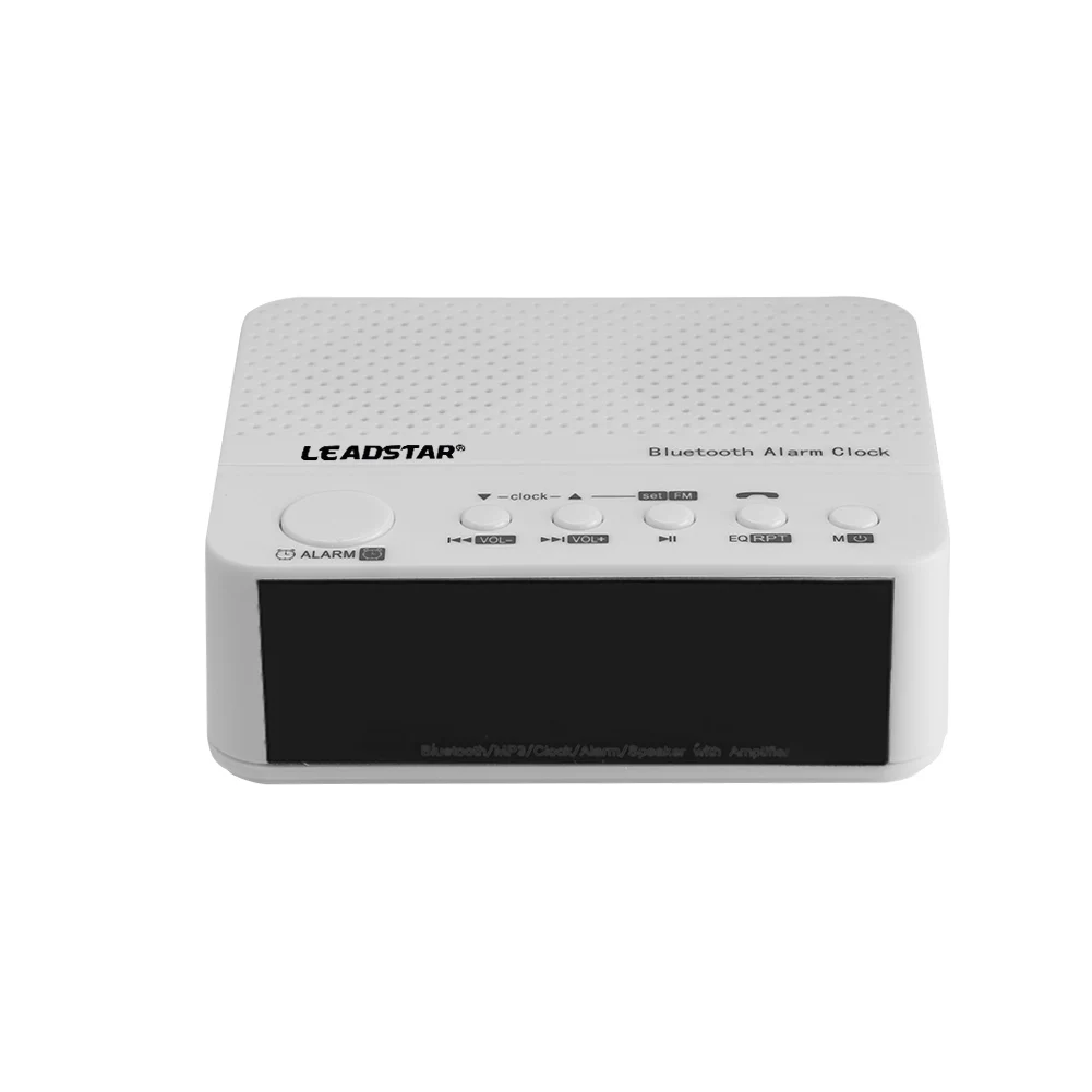 

Беспроводной Bluetooth музыкальный аудио динамик MP3 с будильником AUX FM радио Светодиодный дисплей белый