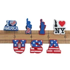 Одиночная распродажа, 1 шт., шармы для обуви на День Независимости, аксессуары для обуви, пряжки, браслеты, Croc JIBZ, подарок на Рождество для детской вечеринки