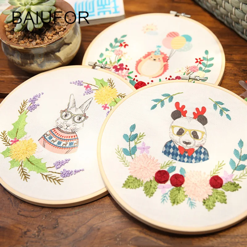 DIY цветочные картины Набор для вышивки лентами с обручем начинающих рукоделие