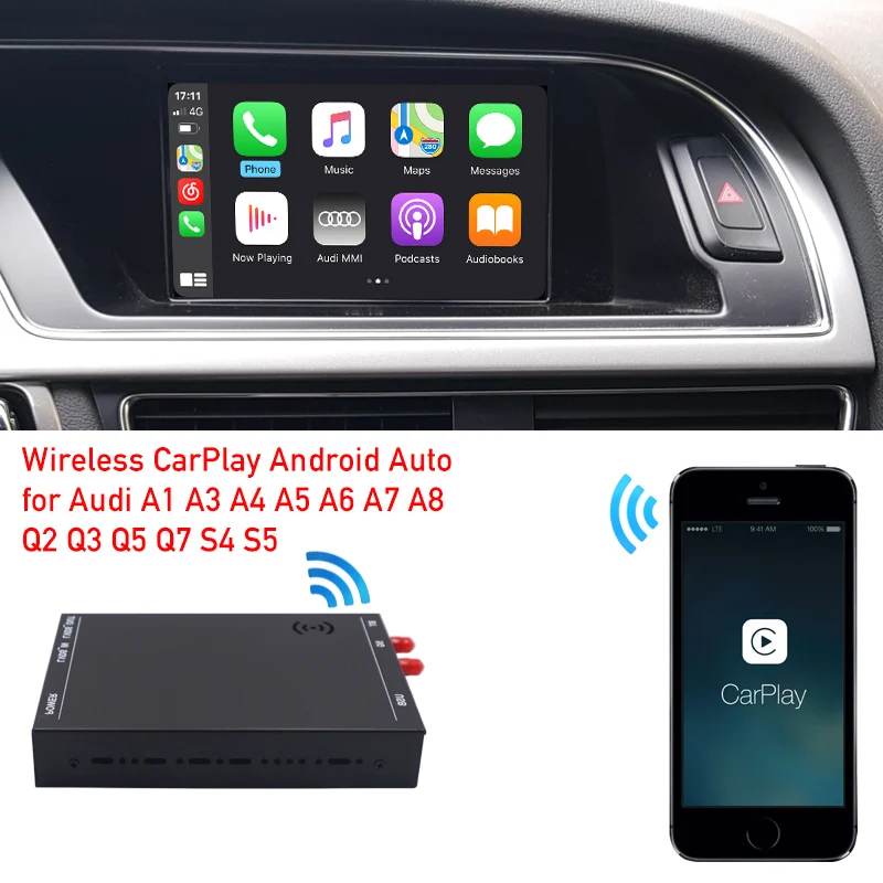 Billig Apple Carplay Adapter Android Auto Hinzufügen-auf Interface Für A4 A5 S5 B8 MMI System Konzert Symphonie Radio Mit Carplay Apps Airplay