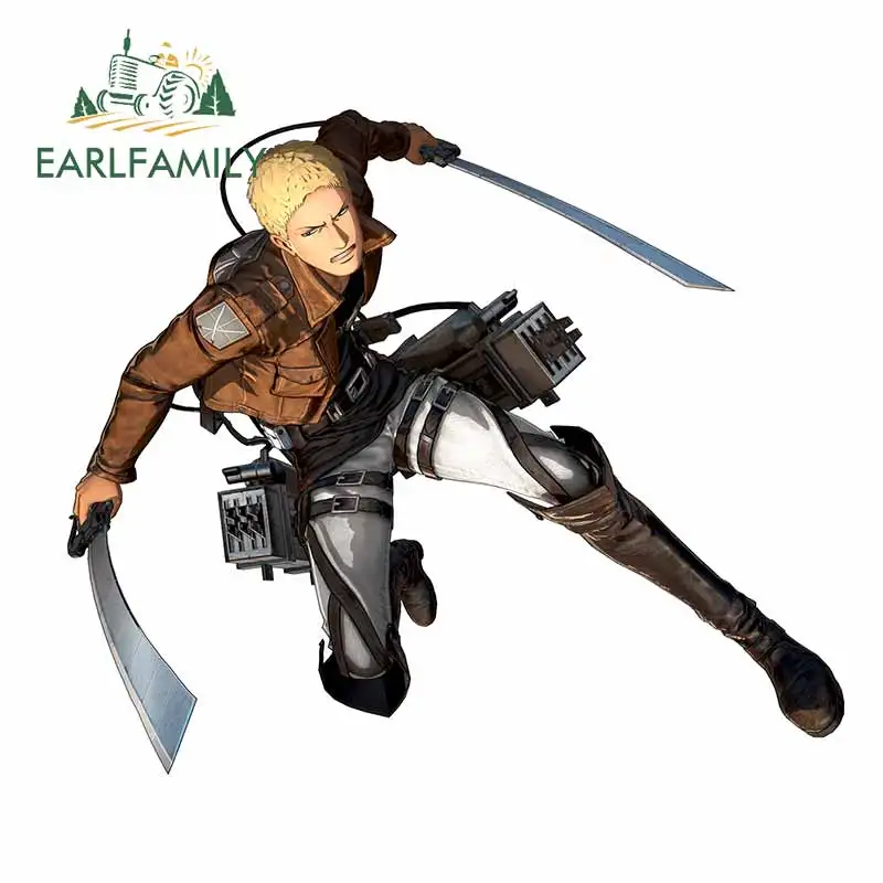 

EARLFAMILY, 13 см x 11,1 см, для атаки титанов, автомобильные стикеры и наклейки, виниловые автомобильные Стикеры, модные DIY 3D украшения на окно, бампе...