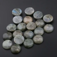 10pcs natural stone flash labradorite cabochon beads round loose beads for jewelry making diy women ring earrings accessories